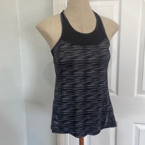 Reebok tank top athletic workout racer back black white Women’s size XS